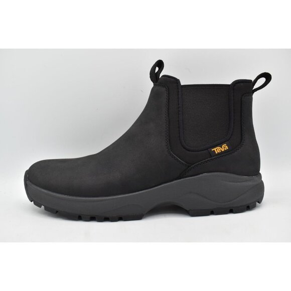 Teva Mens Size 12 Tusayan Black leather Pull On Water Resistant Chelsea Boots - Picture 8 of 12